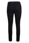  Rose Embroidered Black Jeans Women