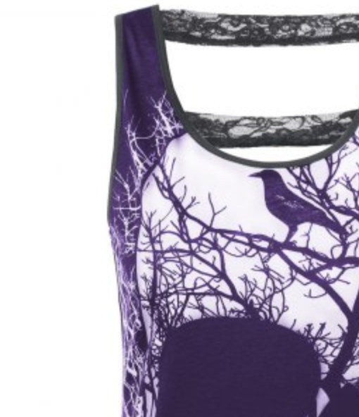 Womens Tank Top • Skull and Tree Print
