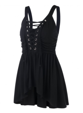 Womens Lace Up Top • Black