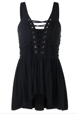 Womens Lace Up Top • Black