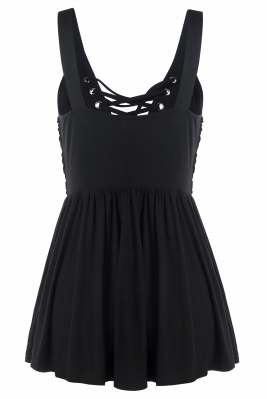 Womens Lace Up Top • Black