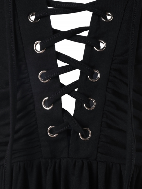 Womens Lace Up Top • Black
