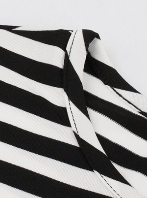 Vintage Style Dress • Black with Stripes • Plus Size 