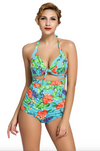 Bathers • Plus Size High Waist Bikini Swimsuit • Tropical Print
