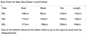 Womens Maxi Dress • Geometric Print • Plus Size