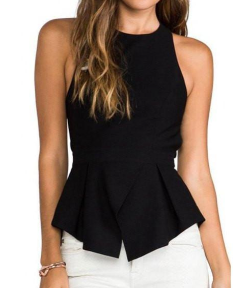 Womens Open Back Tank Top • Black