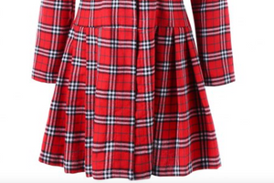 Tartan Coat • Skirted Style with Faux Fur Collar