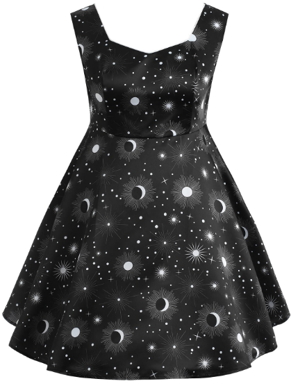 Womens Cosmic Skater Dress • Plus Size