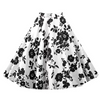 Vintage Style Flared Skirt • Black and White Floral Print