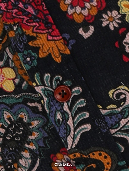 Men's Paisley and Floral Short Sleeve Shirt