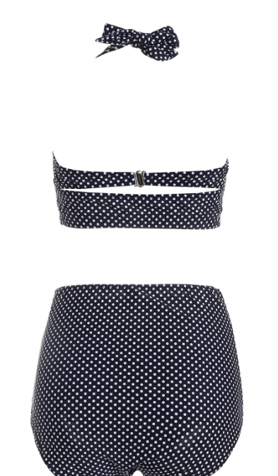 Bathers Plus Size High Waisted Polka Dot Bikini Swimsuit