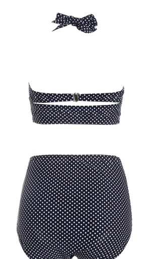 Bathers Plus Size High Waisted Polka Dot Bikini Swimsuit