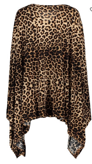 Womens Plus Size • Leopard Print Asymmetrical Top