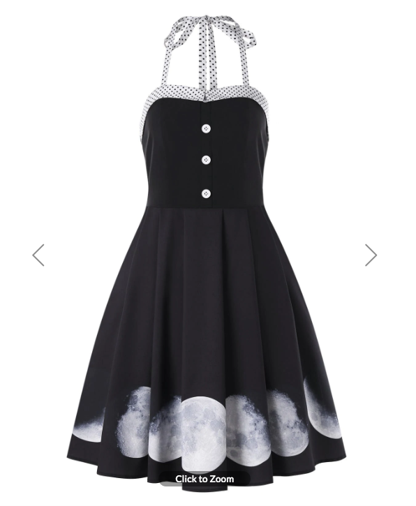 Womens Halter Neck Dress • Moon Phase 