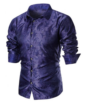 Mens Purple Paisley Shirt