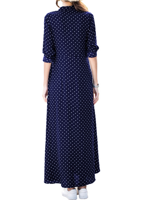 Polka Dot Shirt Dress • Navy 