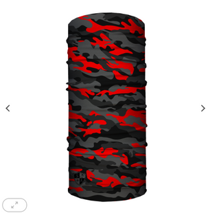 Face Shield/ Tubular Bandana • Fire Red Blackout Camo