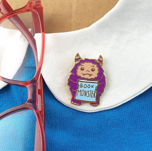 Lapel Pin • Book Monster • By Jubly Umph