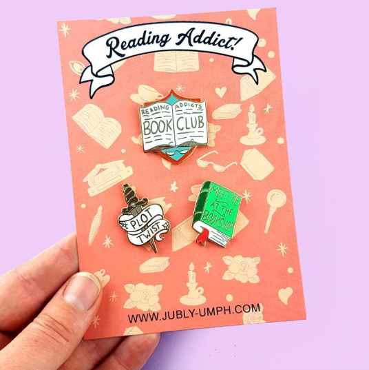 Lapel Pin Set • Reading Addict • By Jubly Umph