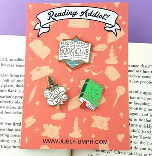 Reading Addict Lapel Pin Set • By Jubly Umph