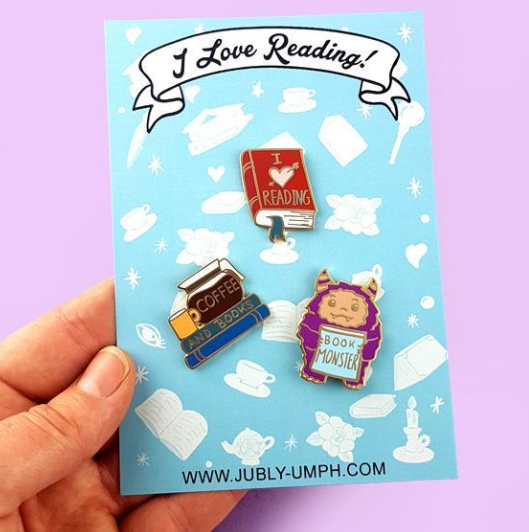 Lapel Pin Set • I Love Reading • By Jubly Umph