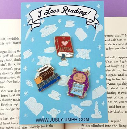 Lapel Pin Set • I Love Reading • By Jubly Umph