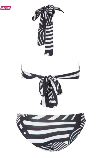 Womens Bathers Black and white Abstract Stripe Bikini ALT Finery