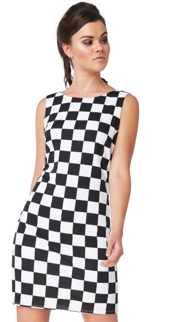 Womens Chequered Shift Dress ALT Finery