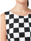 Black and White Chequered Shift Dress