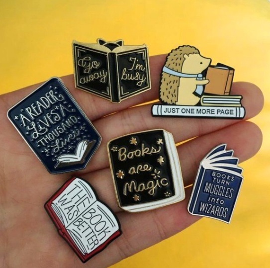 Lapel Pin • Books are Magic • Black