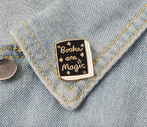 Lapel Pin • Books are Magic • Black