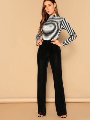 Womens Black Velveteen Pants