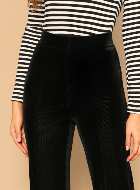 Womens Black Velveteen Pants