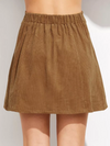 Corduroy A-Line Skirt • Khaki