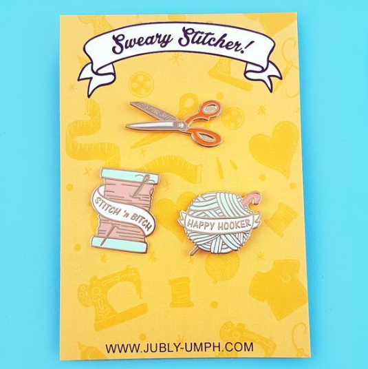 Lapel Pin Set • Sweary Stitcher
