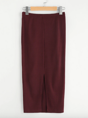 Rib Knit Sheath Skirt