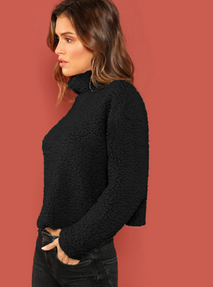 Teddy Crop Sweater • Black