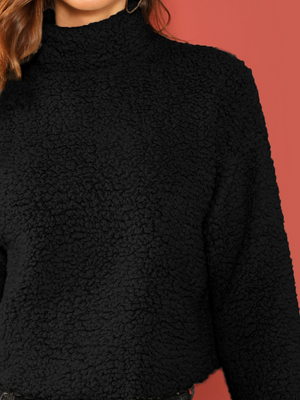 Teddy Crop Sweater • Black