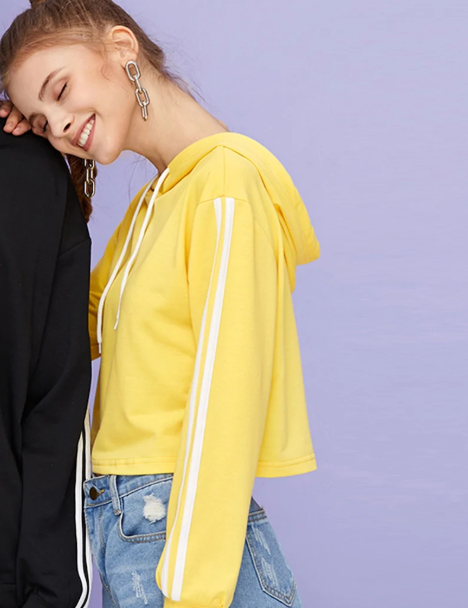 Yellow Crop Hoodie 