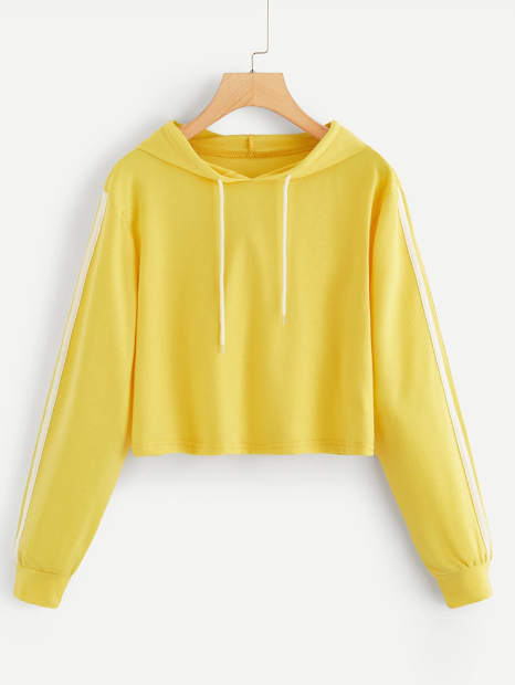Yellow Crop Hoodie  