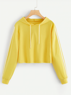 Yellow Crop Hoodie  