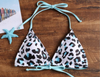 Leopard Print Padded Bikini • Aqua, Black and White