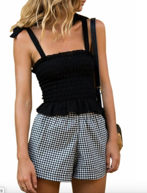Gathered Top with Shoulder Ties