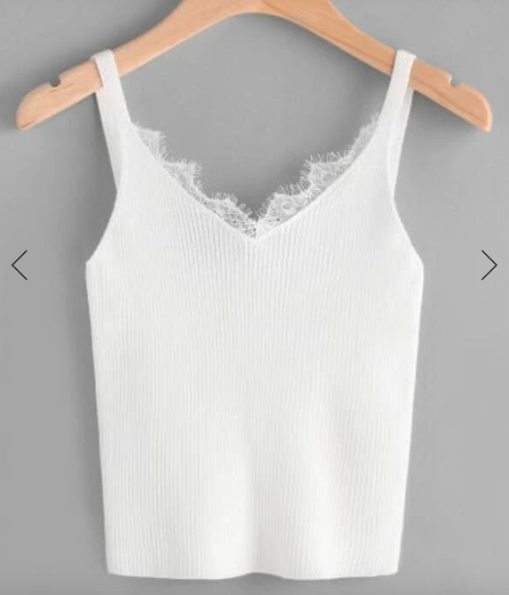 Womens White Cami Tank