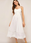 Womens White Dress with Lace Detail
