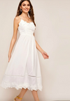 Womens White Dress with Lace Detail