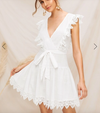 Womens White Lace Trim Dress