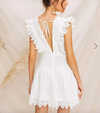 Womens White Lace Trim Dress