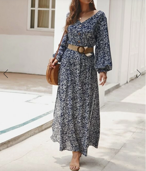 Womens Floral Boho Dress