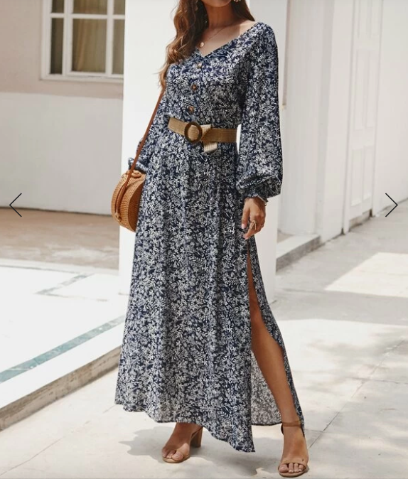 Womens Floral Boho Dress